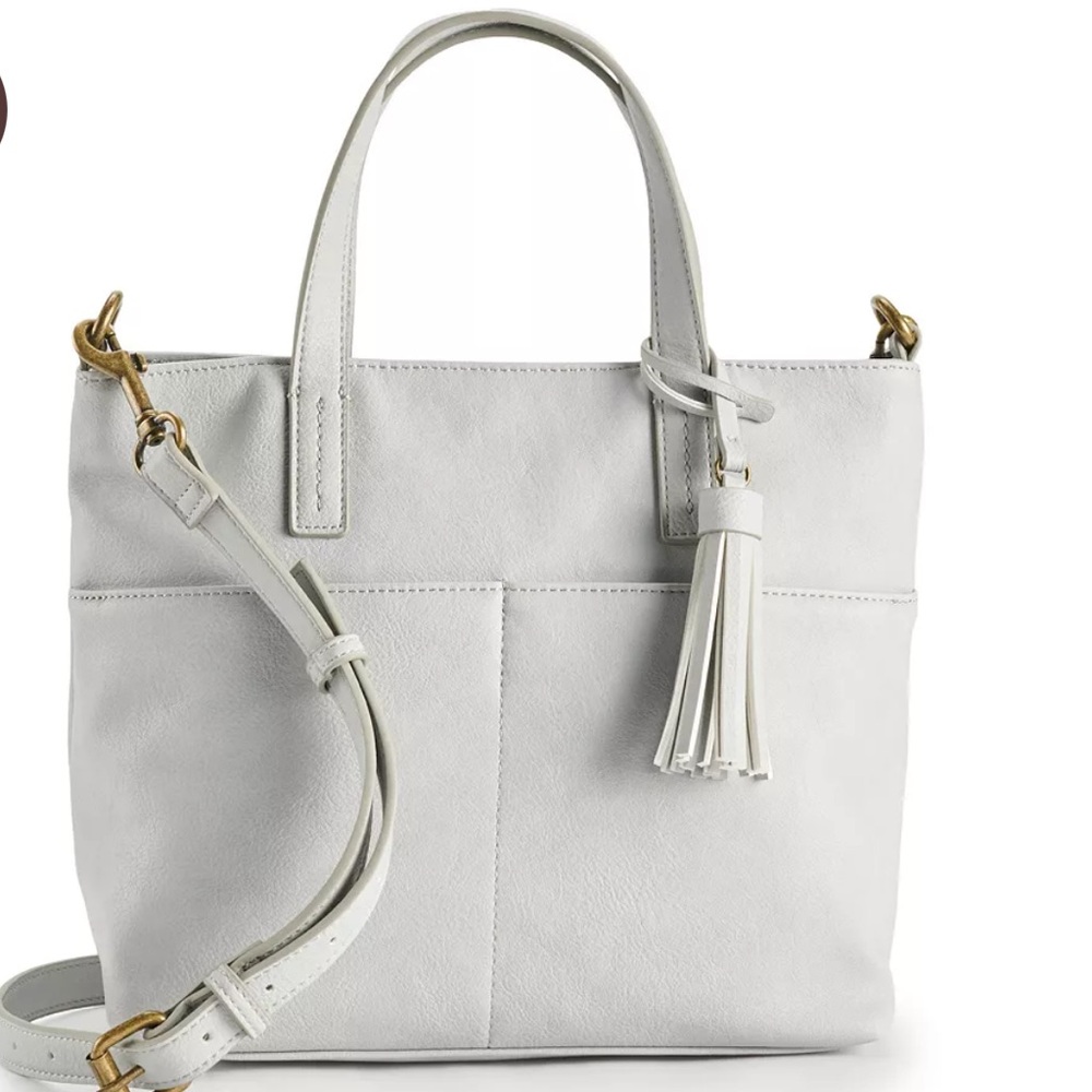 New! Sonoma Goods For Life® Mini Pocket
Tote Bag. Light gray color